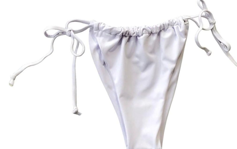 Luna Side-Tie Bikini Bottom – White
